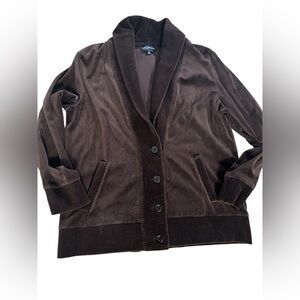 Brown Velvet Cardigan